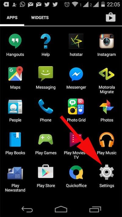 Tap on Setting in Your Android Device