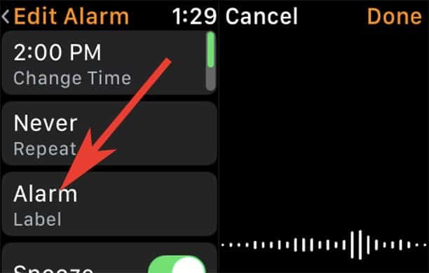 Change Alarm Label in Clock App on Apple Watch