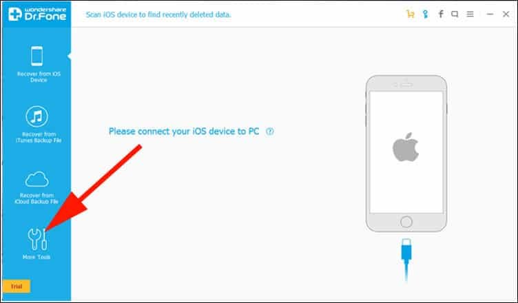 Connect your iPhone with Mac or PC and Click on More Tools Option