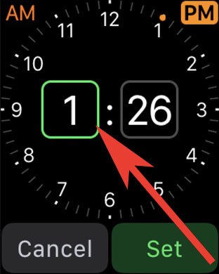 Tap on Hour to Set Alarm on Apple Watch