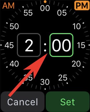 Tap on Minute to Create Alarm on Apple Watch