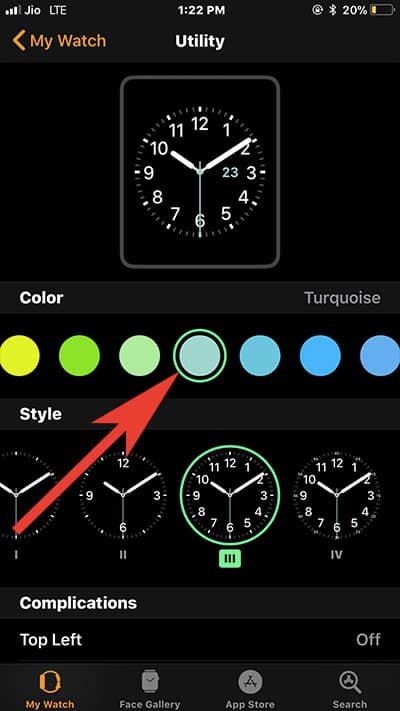 Change Apple Watch Face Color