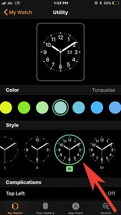 Change Apple Watch Face Style