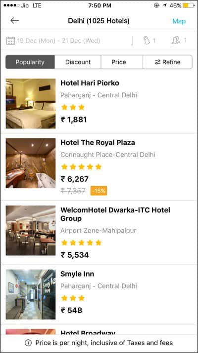 Hotels Availability