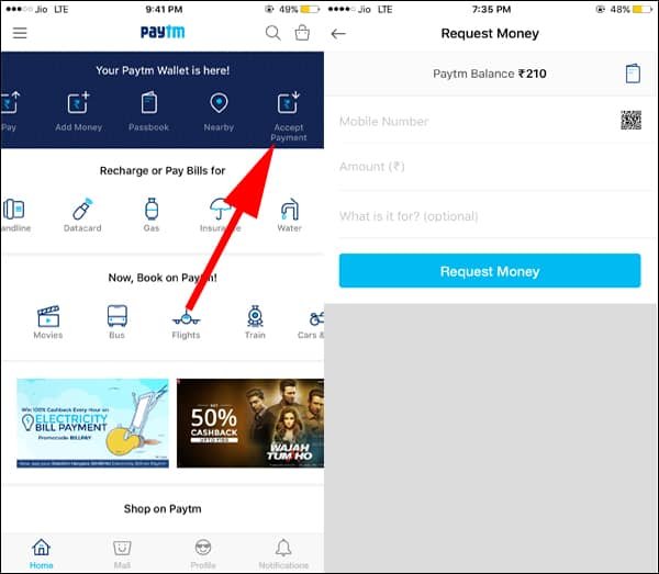 Request Money from Paytm