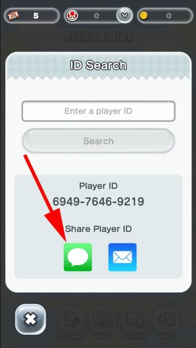 Share Player ID Through Message