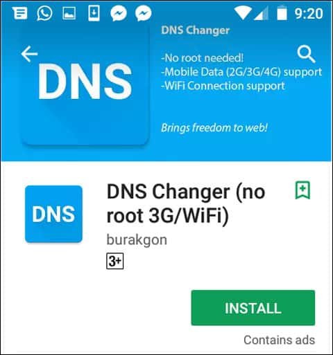 Download DNS Changer app