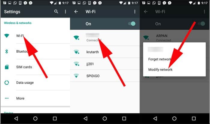 Modify network Wifi Network