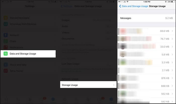 WhatsApp Data and Storage Details