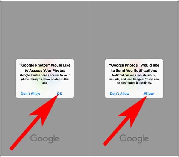 Allow Google Photos App to Access Photos on iPhone and iPad