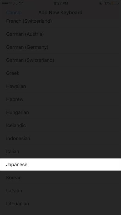 Select Japanese Language