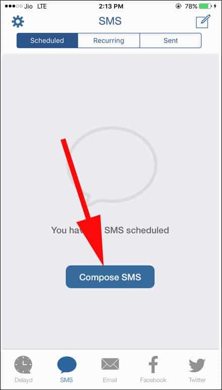 Tap on compose SMS