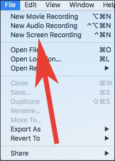 click on New Screen Recording