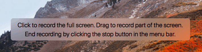 click the screen to record entire screen or click and drag over the FaceTime window to record only FaceTime