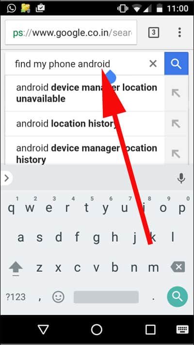 Type find my phone android in Google Search Result