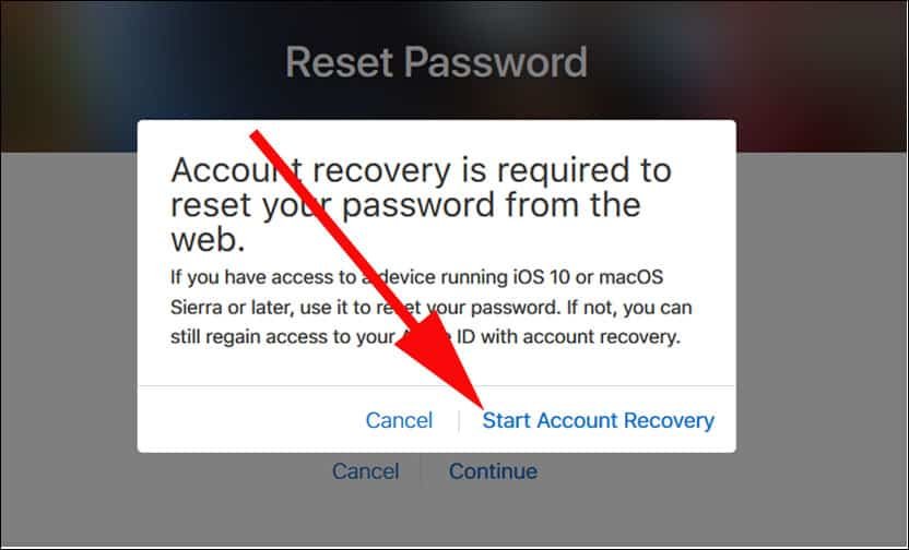 Click on Set Account Recovery Option