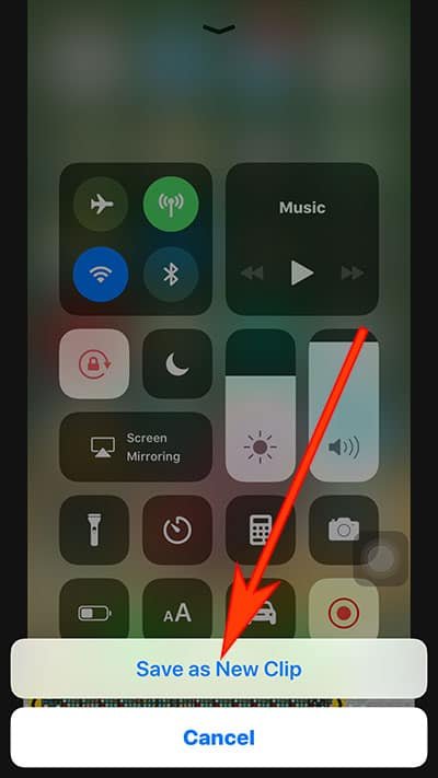 Tap on Save as New Clip