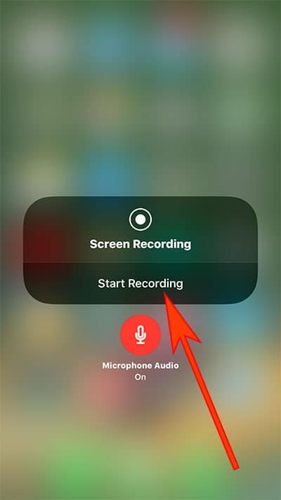 Tap on Start Recording