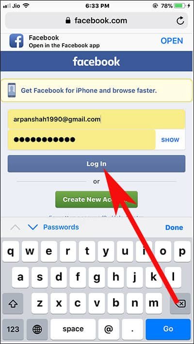 Here you will see that Username and Password Automatically get filled up. Now tap on Login button