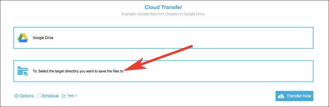 Select Target drive where you want to move files