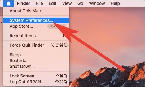 Click on System Preferences