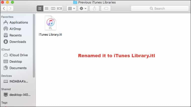 Rename it to iTunes Library.itl