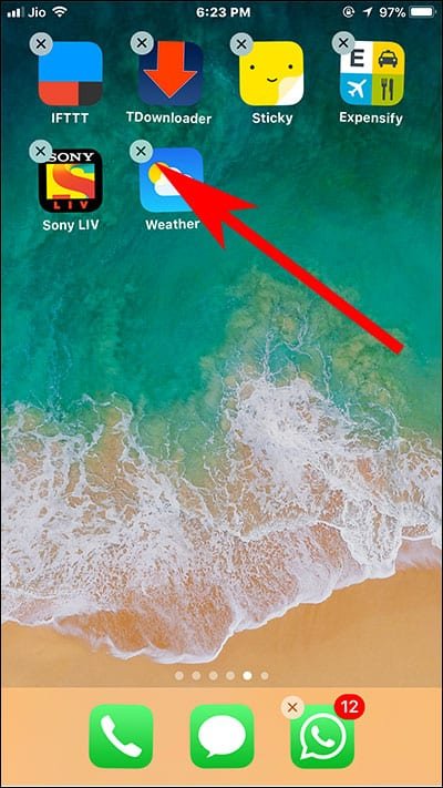 Delete Weather App on from iPhone and iPad