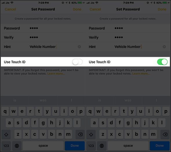 Enable Touch ID to Unlock Notes Using Touch ID on iPhone and iPad