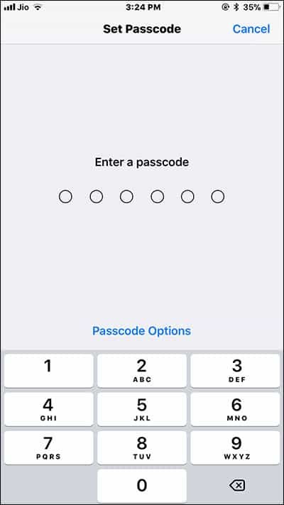 Enter Strong Six Digit iPhone Passcode