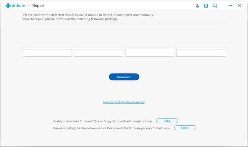 Enter the iPhone firmware details and click on download button