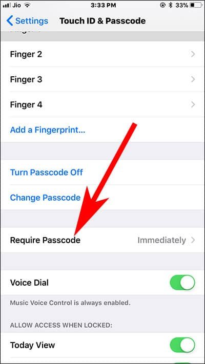 Require Immediate Option on iPhone and iPad