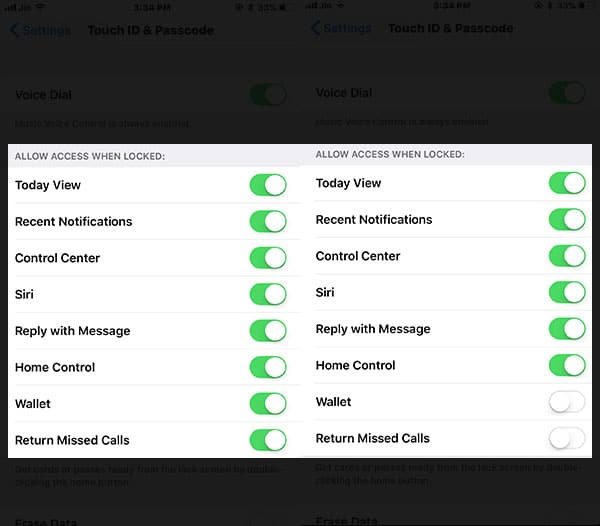 Set Allow Access When iPhone and iPad is Locked