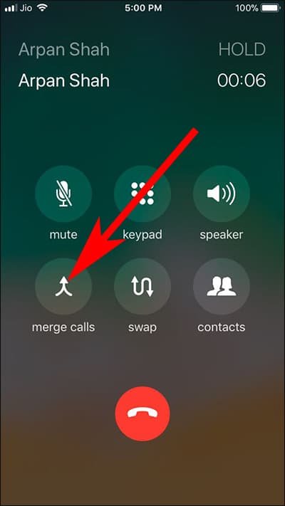 Merge two or More iPhone Calls