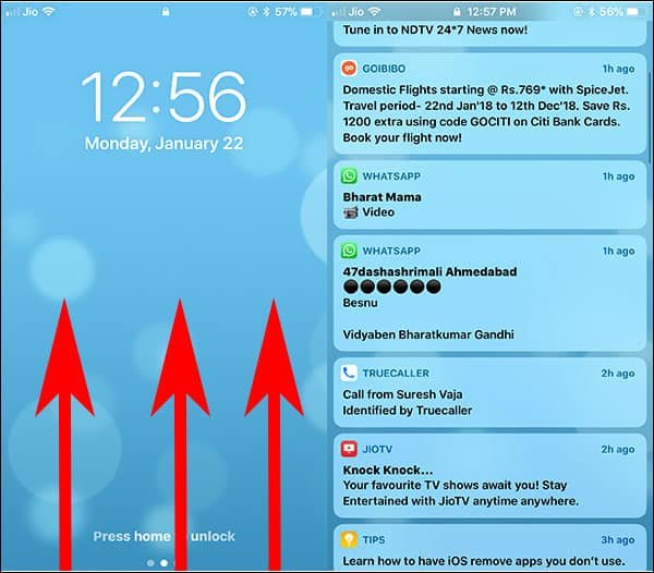 Access Notification Center on iPhone and iPad