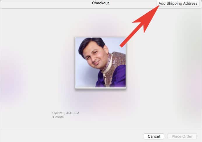 Add Shipping Address in Photos App on Mac