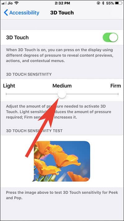 Adjust 3D Touch Sensitivity on iPhone