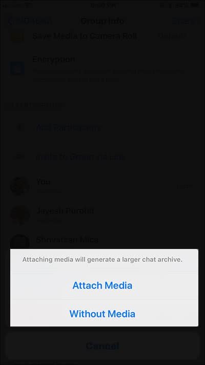 Choose Between Attach Media or Without Media i n WhatsApp