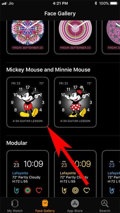 Choose Watch Face in Watch App on iPhone