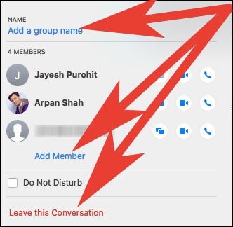 Create Group in Message App on Mac