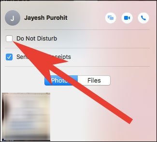 Do Not Disturb for this Message Conversation on Mac