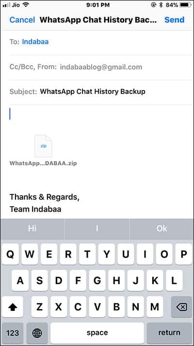 Export WhatsApp Chat History from iPhone