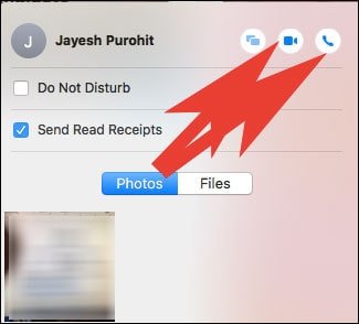 FaceTime Audio and Video Call from Message App on Mac