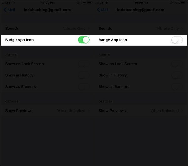 Hide Red Notification Badge for Mail App on iPhone