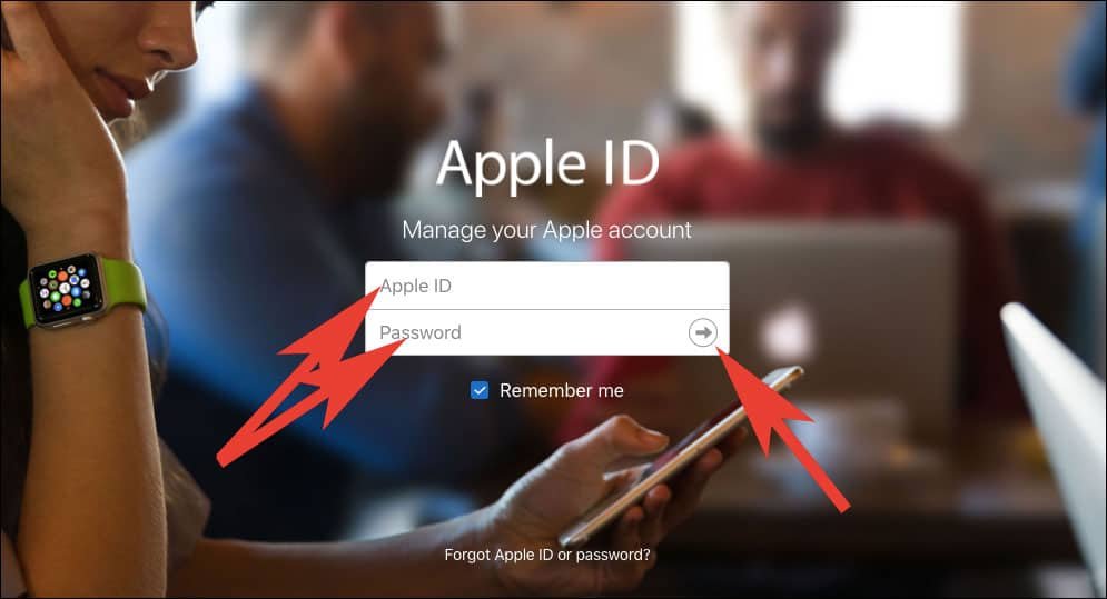 Open Apple ID Account Page on your Browser