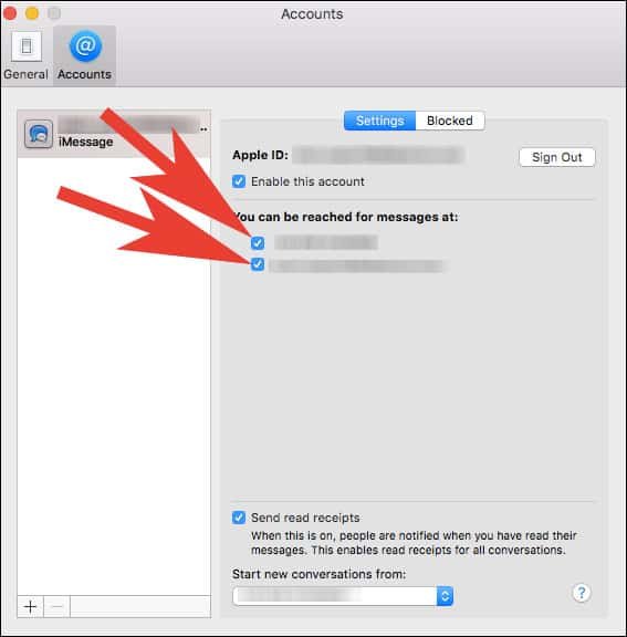 Select Phone Number and Email Were you can be reached for Message on Mac