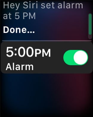 Set Alarm Using Siri on Apple Watch