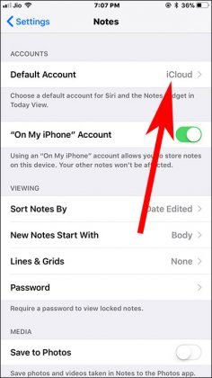 How to Change Default Notes Account Location on iPad and iPhone