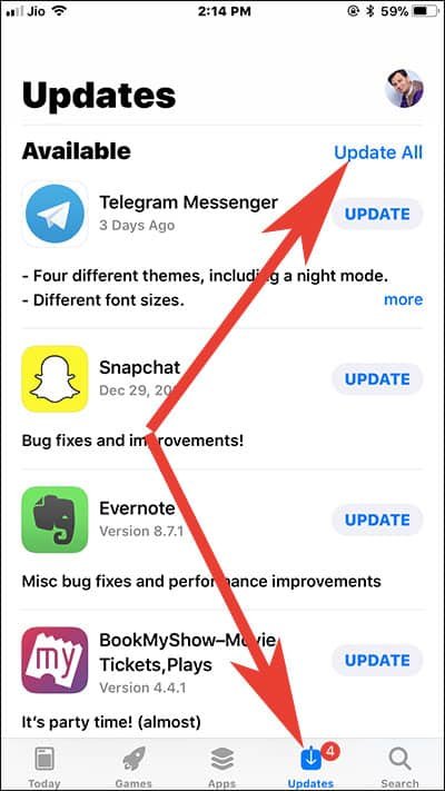 iOS App Updates