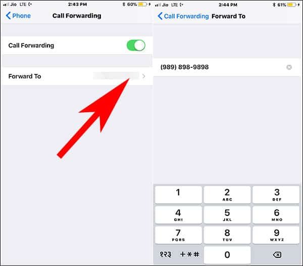 Change Call Forwarding Number on iPhone