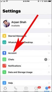 whatsapp number iphone